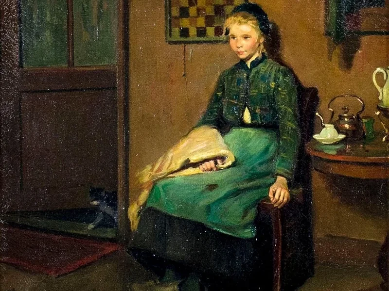 1874-Manuel Loyola Barthold - Ragazza seduta su una sedia
